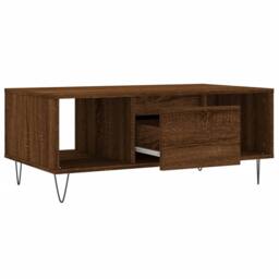 Berkfield Home Coffee Table Brown Oak 90x50x36.5 cm Engineered Wood - thumbnail 6