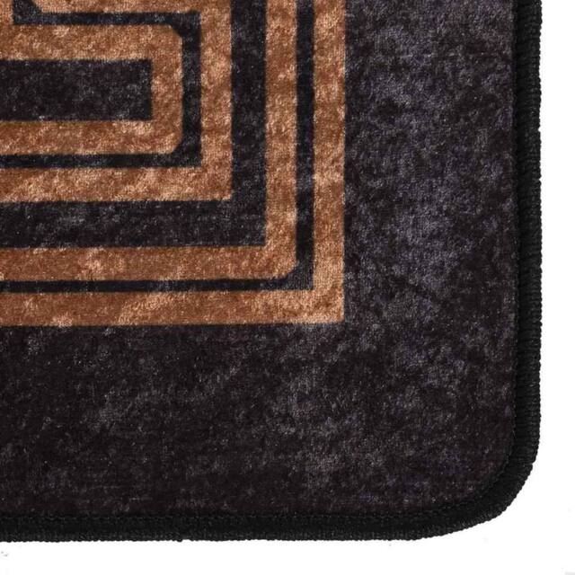 Berkfield Home Rug Washable 190x300 cm Black & Gold Anti Slip - Size: 100 cm diameter - image 1