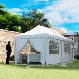 OUTSUNNY 3 x 6m Pop Up Gazebo with Sides & Carry Bag, UPF50+, White - thumbnail 3
