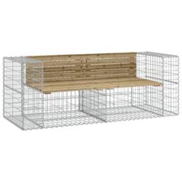 Berkfield Home Garden Bench Gabion Design 184x71x65.5 cm Impregnated Wood Pine in Brown - thumbnail 1