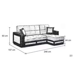 Sliding Wardrobes 4U Terrian Fabric Corner Sofa Bed Modern Living Spaces with Otoman Storage Left Corner Brown - thumbnail 4