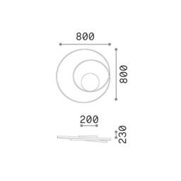 Netlighting Oz Integrated LED Semi Flush Ceiling Light White 6100lm 3000K - thumbnail 2