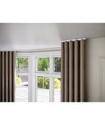 New Edge Blinds 28mm Styleline Gliding Curtain Pole Set with End Cap - White - Size: 310 cm