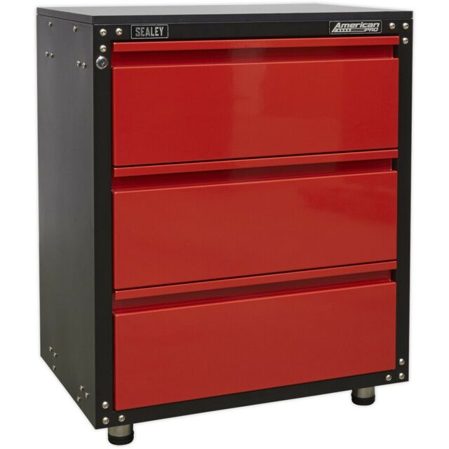 Loops Modular 3 Drawer Cabinet with Worktop - 665 x 460 x 820mm - Ball Bearing Slides - image 1