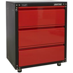 Loops Modular 3 Drawer Cabinet with Worktop - 665 x 460 x 820mm - Ball Bearing Slides - thumbnail 1