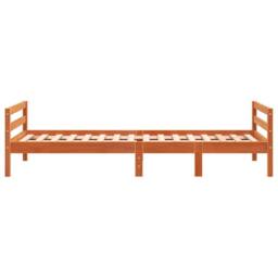 Berkfield Home Bed Frame Wax Brown 75x190 cm Small Single Solid Wood Pine - thumbnail 5