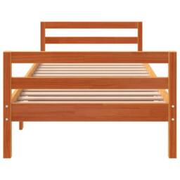 Berkfield Home Bed Frame Wax Brown 75x190 cm Small Single Solid Wood Pine - thumbnail 4