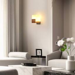 COMELY Indoor Led Wall Lights, G9 Vintage Wood Wall Lamp, 3000K/4500K/6000K in Walnut - thumbnail 3