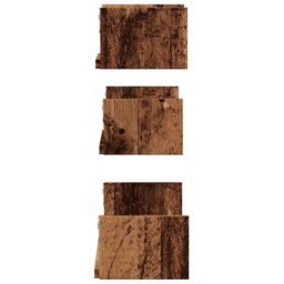 Berkfield Home Wall Shelves 3 pcs Old Wood Engineered Wood in Brown - thumbnail 5