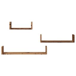 Berkfield Home Wall Shelves 3 pcs Old Wood Engineered Wood in Brown - thumbnail 4