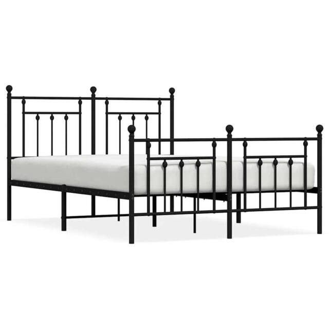 Berkfield Home Metal Bed Frame with Headboard & Footboard Black 140x200 cm - image 1
