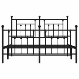 Berkfield Home Metal Bed Frame with Headboard & Footboard Black 140x200 cm - thumbnail 6