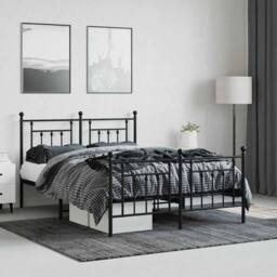 Berkfield Home Metal Bed Frame with Headboard & Footboard Black 140x200 cm - thumbnail 4