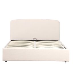 OAT Home Delamere Modern Low Headboard Upholstered Ottoman Storage Bed Frame in Natural - Size: Double - thumbnail 6