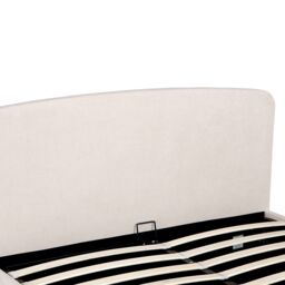 OAT Home Delamere Modern Low Headboard Upholstered Ottoman Storage Bed Frame in Natural - Size: Double - thumbnail 4