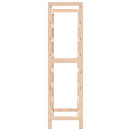 Berkfield Home Wine Rack Cedar Wood 57.5x28x102 cm in Light Tan - thumbnail 4