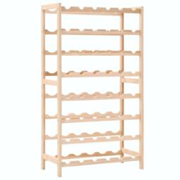 Berkfield Home Wine Rack Cedar Wood 57.5x28x102 cm in Light Tan - thumbnail 2