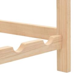 Berkfield Home Wine Rack Cedar Wood 57.5x28x102 cm in Light Tan - thumbnail 6
