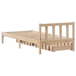 Berkfield Home Bed Frame without Mattress 90x190 cm Single Solid Wood Pine in Brown - thumbnail 6