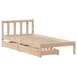 Berkfield Home Bed Frame without Mattress 90x190 cm Single Solid Wood Pine in Brown - thumbnail 3