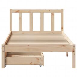 Berkfield Home Bed Frame without Mattress 90x190 cm Single Solid Wood Pine in Brown - thumbnail 4