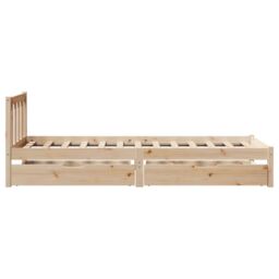 Berkfield Home Bed Frame without Mattress 90x190 cm Single Solid Wood Pine in Brown - thumbnail 5