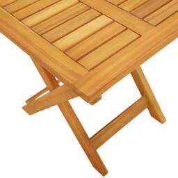 Berkfield Home Rolling Sun Loungers Set of 2 with Table & Cushion Made of Acacia Wood in Beige - thumbnail 7
