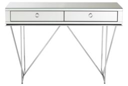 Orsina Glamorous Console Table With 2 Spacious Drawers, Storage Table With Mirrored Glass Top, Silver Lounge Table - thumbnail 6