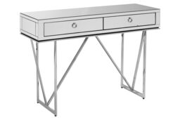 Orsina Glamorous Console Table With 2 Spacious Drawers, Storage Table With Mirrored Glass Top, Silver Lounge Table - thumbnail 3