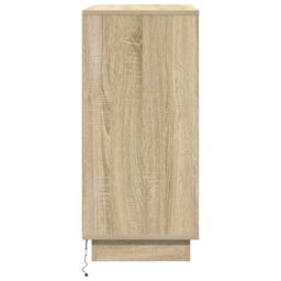 Berkfield Home Sideboard with LED in Sonoma Oak - 71 x 34.5 x 75 cm - Made from Engineered Wood in Beige - thumbnail 8