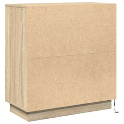 Berkfield Home Sideboard with LED in Sonoma Oak - 71 x 34.5 x 75 cm - Made from Engineered Wood in Beige - thumbnail 9