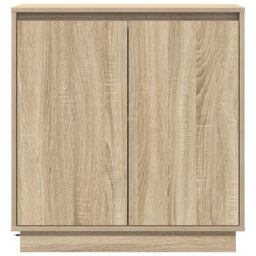 Berkfield Home Sideboard with LED in Sonoma Oak - 71 x 34.5 x 75 cm - Made from Engineered Wood in Beige - thumbnail 7
