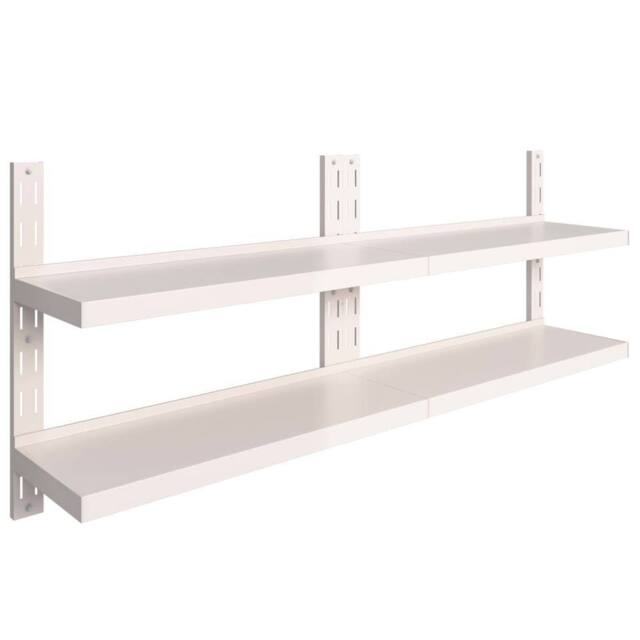 Berkfield Home 2-Tier Floating Wall Shelves 2 pcs Stainless Steel 200x30 cm in Grey - image 1