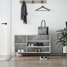 Berkfield Home Shoe Cabinet Concrete Grey 102x36x60 cm Engineered Wood - Size: 102 x 36 x 60 cm