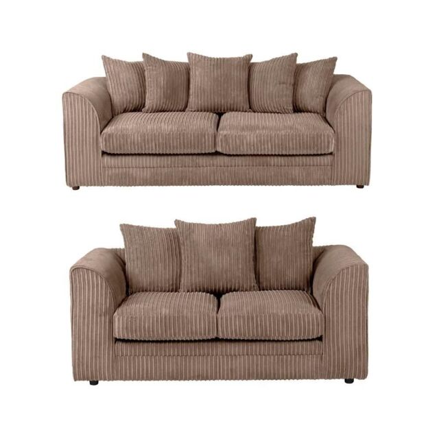 Furniture 786 Chicago Jumbo Cord 3&2 Seater Sofa Set in Camel - image 1