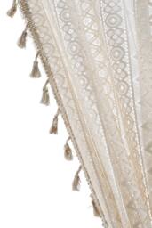 Living and Home 147cm W Set of 2 Lace Curtains for Window in Beige - Size: 160 cm - thumbnail 7