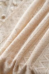 Living and Home 147cm W Set of 2 Lace Curtains for Window in Beige - Size: 160 cm - thumbnail 8