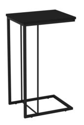 EONLION C Shaped Side End Table Coffee Snack Living Room Bedside Metal Frame Black - thumbnail 4