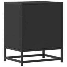 Berkfield Home Bedside Cabinet Black 40x31x50 cm Engineered Wood & Metal - Size: 40 x 31 x 50 cm - thumbnail 7