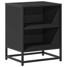 Berkfield Home Bedside Cabinet Black 40x31x50 cm Engineered Wood & Metal - Size: 40 x 31 x 50 cm - thumbnail 2