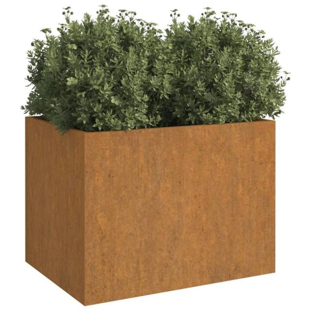 Berkfield Home Planter 62x47x46 cm Corten Steel in Brown - Size: 62 x 47 x 46 cm