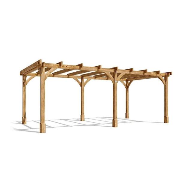 Dunster House Wooden Pergola Garden 6x3m Pressure Treated Heavy Duty Leviathan in Brown - image 1