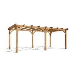 Dunster House Wooden Pergola Garden 6x3m Pressure Treated Heavy Duty Leviathan in Brown - thumbnail 1