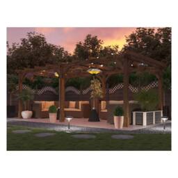 Dunster House Wooden Pergola Garden 6x3m Pressure Treated Heavy Duty Leviathan in Brown - thumbnail 4