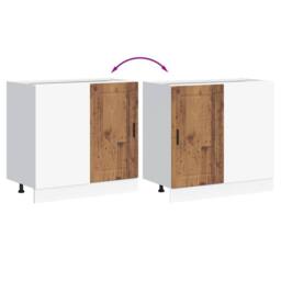 Berkfield Home Kitchen Base Cabinet Porto Old Wood Engineered Wood in Brown - thumbnail 8