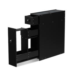 EONLION Free Standing Slim Floor Cabinet Narrow Wooden in Black - thumbnail 5