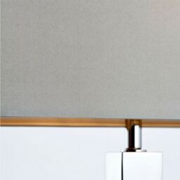 Loops Rectangular Table Lamp Light Modern Chrome & Grey Shade Sleek Metal Sideboard - thumbnail 5