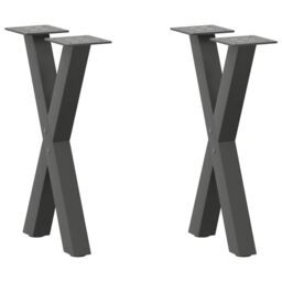Berkfield Home Coffee Table Legs X-Shaped 2 pcs Anthracite 38x(42-43) cm Steel in Black - thumbnail 1