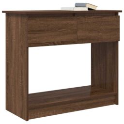 Berkfield Home Console Table with Drawers Brown Oak 85.5x38.5x74.5 cm - thumbnail 4