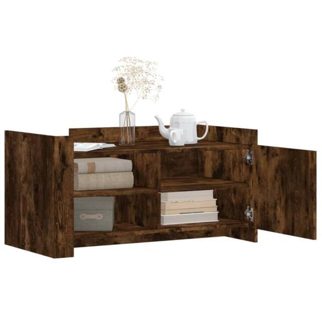 Berkfield Home Durable Coffee Table Smoked Oak 100x50x50 cm Engineered Wood in Brown - Size: 100 x 50 x 50 cm - image 1
